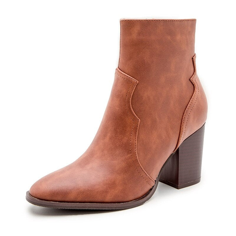 Bottines Femme Cuir Talon Fabiana (Nouvelle Collection)