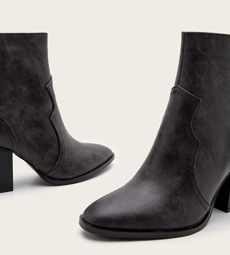 Bottines Femme Cuir Talon Fabiana (Nouvelle Collection)