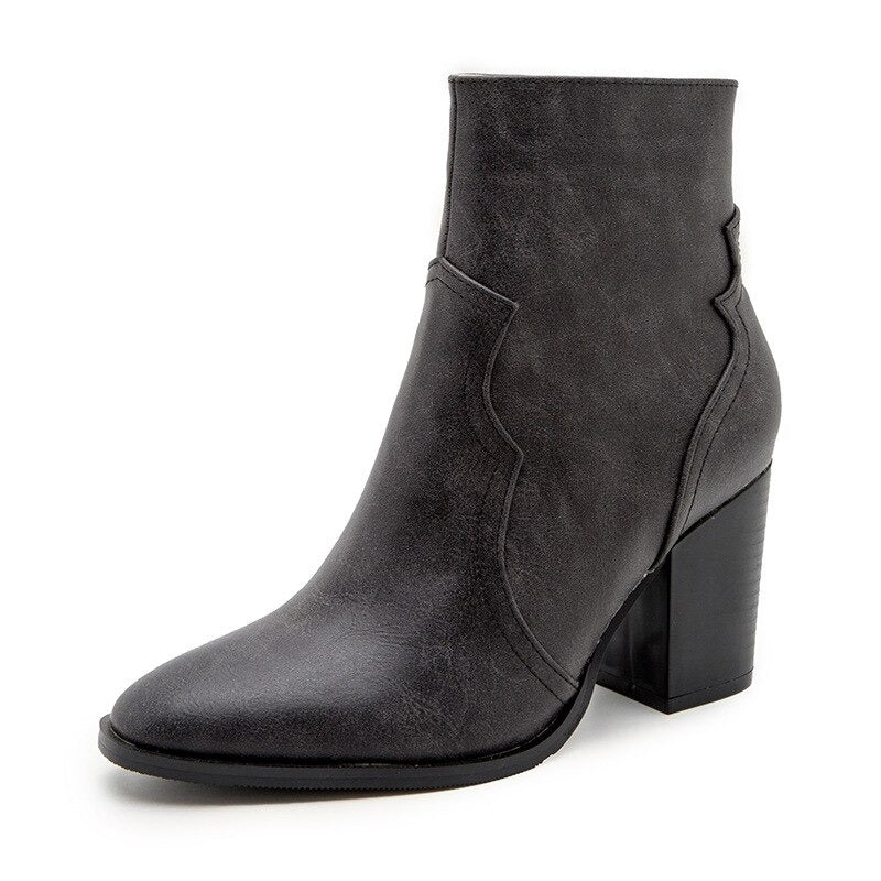 Bottines Femme Cuir Talon Fabiana (Nouvelle Collection)